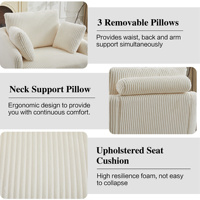 Chaise canapé simple paresseux rotatif à vent crème de luxe moderne Sectionnel en velours côtelé de style italien pour le salon et les loisirs en bois