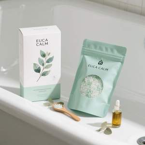 Sachet personnalisé pour assaisonnements, sel et sucre, finition mate, emballage étanche, sac en Mylar avec fenêtre pour sel de bain - Product Image 1