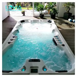 Moderna Vasca Idromassaggio Spa da Esterno con Getti d'Aria e Acqua per 8 9 10 Persone in Acrilico - Product Image 1