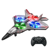 Avion de Chasse RC EPT 2.4G Télécommandé, Modèle de Collection en Mousse EPP, Avion Acrobatique avec Maintien d'Altitude, Rotation à 360°, Lumières LED, Jouet