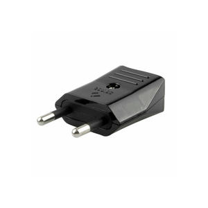 Clavija bipolar de 10 A, color negro, ideal para conexión de electrodomésticos y dispositivos eléctricos. - Product Image 1