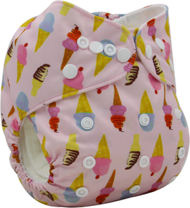 Vente en gros de couches lavables AIO pour bébé Couches réutilisables personnalisées dans un paquet de toutes les tailles avec deux inserts - Product Image 2