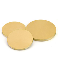 Plaque ronde en laiton ultra-mince H65, laiton poli miroir, découpe laser avec trous, sans bavures