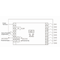 AC100-240V DC 24V Smart LCD 8 annonciateur d'alarme de panneau de fenêtre avec sortie d'alarme de relais