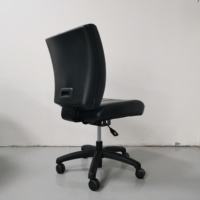 Chaise de poker pivotante en cuir noir, chaise de casino