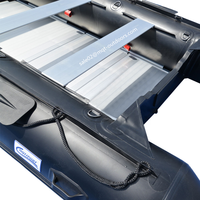 Bateau gonflable en PVC de 2m à 8m de longueur avec plancher en aluminium de couleur noire