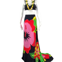 Robe florale d'hibiscus de rayonne imprimée numérique tropicale paréo plage couverture de bain sarong hawaïen une pièce