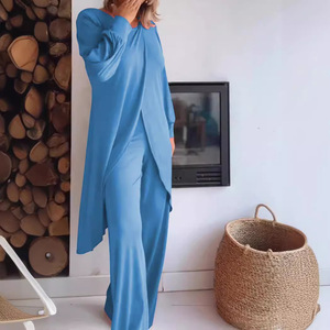 ชุดเซ็ต 2 ชิ้น เสื้อครอปแขนยาวและกางเกงขายาวทรงหลวม สไตล์ลำลอง ใส่สบาย แฟชั่นสำหรับผู้หญิง ยี่ห้อ Zigongni - Product Image 4