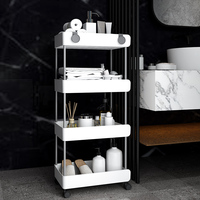 Étagère de rangement multifonctionnelle en plastique Haogle pour salle de bain, toilettes, légumes, épices, cuisine