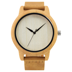 Montre-bracelet de luxe 2020 en bambou antique avec mouvement Miyota à quartz, bracelet en tissu, cadran à aiguilles tendance pour couples de marque - Product Image 1