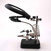 LED Light Table Desktop Magnifier with Helping Hand for Repairs Desktop Magnifying Glass