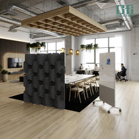 CA65 REACH ROHS Cloison Acoustique en Polyester Écologique, Insert Acoustique Insonorisant, Cloison de Bureau Acoustique en PET