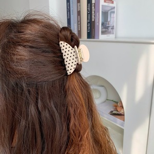 Solid Color Black White Polka Dot 6cm Acetate Hair Clip Women Elegant Half Hair Claw Girl Style Red <strong>Navy</strong> Blue Hair <strong>Accessory</strong> - Product Image 3