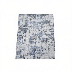 Elegante Tappeto in Denim Grigio Astratto 8x10, Realizzato a Macchina, Antiscivolo e Antipelo, per Soggiorno, Camera da Letto, Ufficio - Product Image 1