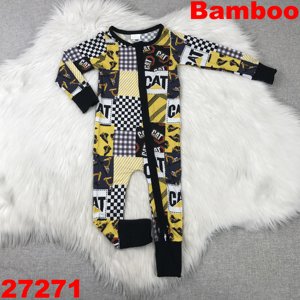 도매 대나무 원단 신생아 유아 롬퍼 옷 원지 지퍼 아기 대나무 잠옷 유아용 대나무 잠옷 - Product Image 1