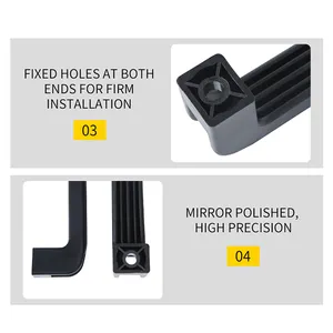 Pegangan tarik plastik hitam pintu mebel ABS plastik obral besar nilon Modern 180mm gagang furnitur pegangan dapur & kenop 100 buah - Product Image 4
