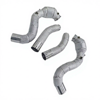 Downpipe Catted balap untuk mercedes-benz C63 C63s W205 Amg M177 4.0t pipa Downpipe dengan sistem knalpot Heat Shield