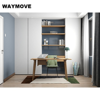 WAYMOVE Chaise de bureau pliable avec lumière LED Ventilateur mural de refroidissement Table Ensemble de meubles en bois pour la maison ou le bureau