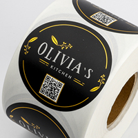 Étiquettes Autocollantes Personnalisées Rondes en Vinyle Imperméable pour Produits Alimentaires, Impression à Chaud Doré avec Logo et Code QR