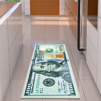 Tapis d'extérieur lavable et antidérapant de taille personnalisable sans quantité minimale de commande argent et logo en dollars pour la maison pour la porte de la chambre salle de bain cuisine