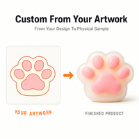 Pendentif en résine en forme de patte de chat rose, jouet en peluche personnalisé pour cadeau et décoration DIY