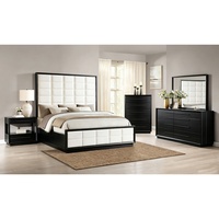 Ensemble complet de meubles de chambre à coucher modernes en gros : armoire, commode, tables de chevet, lit double