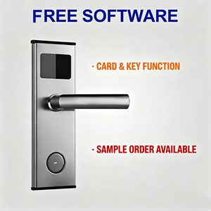 Cerradura de Puerta sin Llave para Hotel con <span class=keywords><strong>Tarjeta</strong></span> RFID y Desbloqueo con Llave, Software Gratuito, con Llaves Maestras - Product Image 1