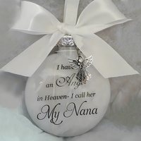 Ornement de Noël commémoratif « Ange au Ciel », boule décorative incassable en plastique avec breloque ange pour condoléances et souvenir