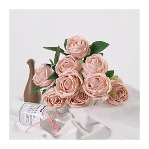 Bouquets de fleurs en soie de Rose de conception moderne, personnalisé de haute qualité, pas cher