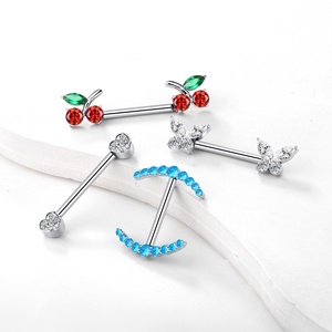 14K oro sólido Piercing OEM/ODM personalizado pezón anillo cuerpo Piercing joyería - Product Image 2