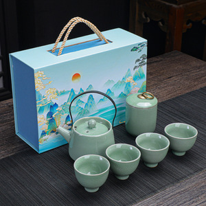 Juego de Té Goyao de Lujo Ligero, Moderno y Minimalista para el Hogar, Tetera de Cerámica de Alta Gama con Filtro, Tazas de Té Kung Fu, Juego en Caja de Regalo - Product Image 2