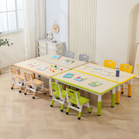 Ensemble table et chaises d'étude pour enfants en plastique moderne et réglable pour le salon, couleur personnalisable et durable pour l'apprentissage des enfants