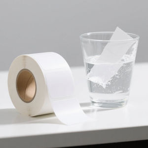 Étiquette adhésive soluble dans l'eau à dissolution rapide écologique biodégradable pour l'emballage de contenants alimentaires Impression personnalisée - Product Image 1