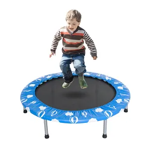 A Trampoline 40inch Multi Color Children Different Patterns Mini Round Trampoline Indoor Foldable Single Cheap Kids Spring Trampoline