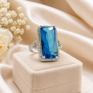 Anello tono blu per donna, design unico, accessorio da dito per uso quotidiano - Product Image 6