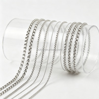 Chaîne Rolo Carrée en Acier Inoxydable, Plusieurs Tailles, Chaîne Vierge à Maillons Carrés Argentés pour Fabrication de Bijoux DIY, Chaîne de Collier en Gros