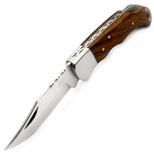 Couteau pliant professionnel de qualité industrielle en acier de Damas, tranchant comme un rasoir, manche en os de chameau gravé à la main, étui en cuir, OEM/ODM - Product Image 6