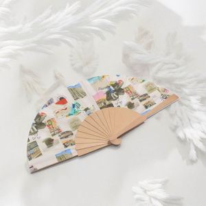 พัดลมแบบพับได้กระดาษพิมพ์ลายไม้ไผ่ของขวัญส่งเสริมการขาย - Product Image 2