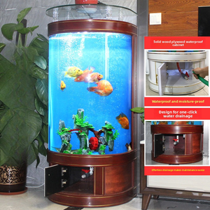 Cilindrische viskom binnen, kunstmatig rond <span class=keywords><strong>aquarium</strong></span> met onderkast, elegante binnenviskom & accessoires - Product Image 2