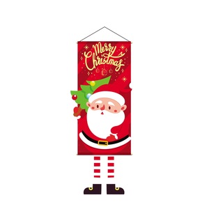 Buon natale striscioni di natale decorazione di natale distico bandiera appesa bandiera di Babbo Natale griglia quadrata bandiera appesa per feste - Product Image 6