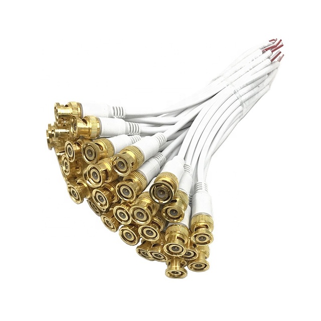 Copper BNC Cable with Q9 Head OD4.5 2P Pins for CCTV Camera