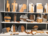 COSEN Eco-vriendelijk Scandinavisch design marmeren acacia rechthoekig kaasplank fruit snijplank 4-delige set gepersonaliseerde gravure