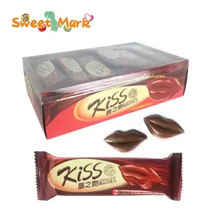 バレンタインチョコレートバーかわいいキスの形のチョコレートビスケットキャンディー