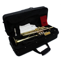 SLADE Professional Small Size Gold Lacquer Surface Brass Tube Trumpet School Band Western Musical Instrument with BB Tone