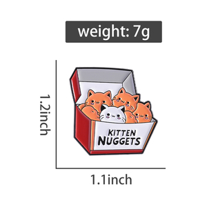 Boîte de chatons pépites émail broche drôle chat broche Fast Food Style revers Badge bijoux cadeau pour amis et Fans - Product Image 6