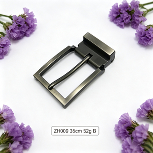 Hebilla de cinturón cónica de aleación de zinc en acabado bronce cepillado con soporte trasero, hebilla de base curva para cinturón de cuero casual para hombre - Product Image 2
