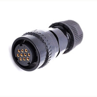 Connecteur Électrique Circulaire Mâle à Angle Droit 10 Broches en Laiton Étanche pour PCB, Spécification IP67, pour Moteur Servo - Fabricant ODM/OEM