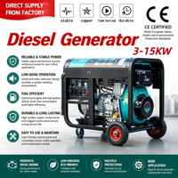 Groupe électrogène diesel de type ouvert 8,75 kVA 7 kW 498 cm³ certifié CE ISO9001, groupe électrogène fiable pour les chantiers de construction