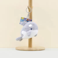 Porte-clés en peluche doux et moelleux représentant des animaux marins : Dauphins, Phoques, Orca