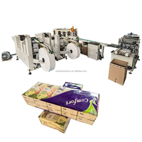 Línea de Producción Automática de Pañuelos Faciales de Bolsillo de Alta Velocidad con Servomotor Completo, 140 Bolsas/min